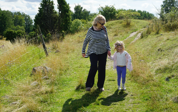 Norah with grandchild.